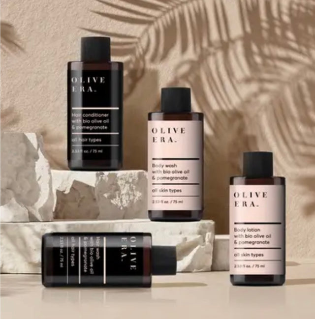 Set de calatorie cu ulei de masline organic si extract de rodie
