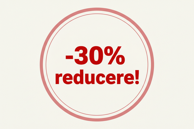 -30% reducere! - to be written with a red colour on a pal background
