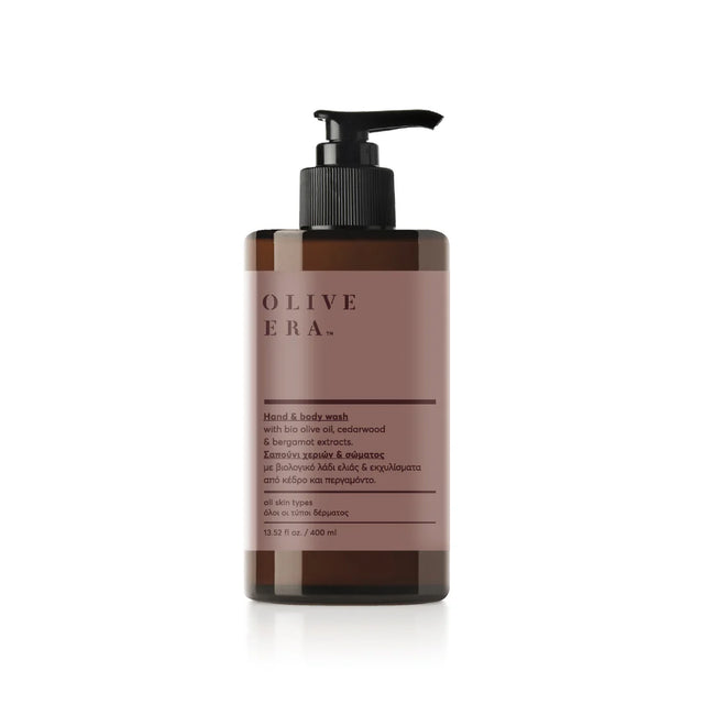 Săpun lichid pentru mâini și corp cu ulei de măsline bio și lemn de cedru și bergamotă 400 ml